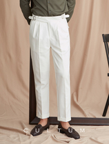 CULTUM WILLY-STYLE WAIST-HEAD BUSINESS POSITIVE Suit Pants Mens Body Pure Color-Free Straight Cylinder Small Feet SIDE WESTERN PANTS