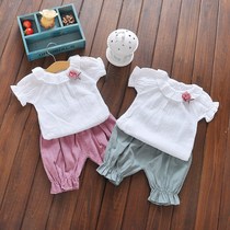 10 months 0 baby Summer short sleeve suit 1 to 2 years old 3 baby girl T-shirt 5 children 6 girls 7 Clothes 8 summer 9