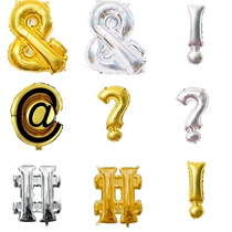 16 inch gold silver symbol @? Aluminum foil balloon birthday party decoration wedding arrangement keyboard letters