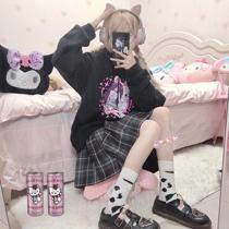 Xiaoxis soft world Japanese black and white pattern milk classic cute student Harajuku wild mid-tube socks