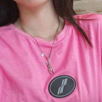 Really good-looking ◆ retro trendy necklace 925 sterling silver personality rabbit sweater chain exquisite silver choker