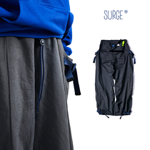 SURGE three-dimensional pocket webbing adjustable elastic wide leg pants