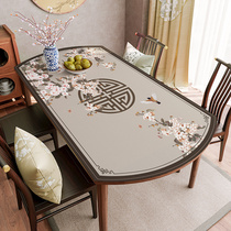 New Chinese oval table mat waterproof and oil-proof anti-scalding tablecloth foldable disposable silicone tablecloth mat