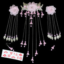 Hanfu headdress Full set of ancient style hair accessories Ancient costume Faltering hairpin edge clip tassel girl children cos performance