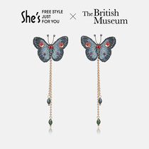 shes British Museum Butterfly Dream Suriname original handmade nail beads butterfly tassel earrings earrings stud earrings