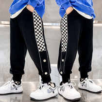 2022 new boy pants childrens checkerboard g sports pants casual child clothing 2022 spring autumn new foreign air sweatpants