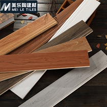 Imitation solid wood floor line Living room bedroom floor tile wood grain brick skirting line 100*800 trimming line matte tile