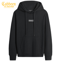 Carbine Mens 2022 Fall New Street Graffiti Letter Logo Embroidery Trend Fit Black Hooded Sweater
