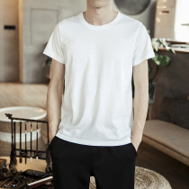 White short-sleeved T-shirt mens solid color base shirt inner shirt loose inner shirt casual bottoming shirt undershirt undershirt