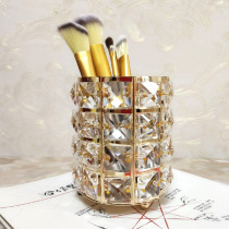 European style ins diamond cut European luxury crystal glass cosmetics eyebrow pencil storage bucket toothbrush holder toothpaste bucket
