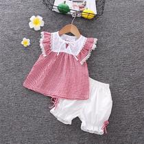 2020 female baby Summer foreign style suit girls new summer baby clothes two-piece 0 one 1-3 years old summer