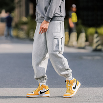 Spring and Autumn Feet Large Pockets Loose Pants Mens Autumn New Casual Pants Function Harlan Trousers Tide