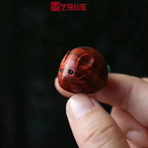 Zambian red sandalwood wood cute zodiac mouse car keychain pendant male and female couples year of the rat