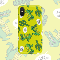 Creative cute crocodile apple xs max xr mobile phone shell iphone6s 7 x silicone gel frosted soft shell 8plus