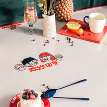 Zuo Hamden Road table mat Waterproof and oilproof PVC soft plastic glass coffee table mat Cartoon tablecloth soft glass transparent