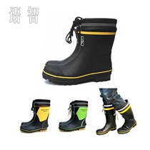Spring and summer rainboots male rain shoes anti-stabbing anti-smashing high-cylinder rubber steel head waterproof steel soles can be plugged