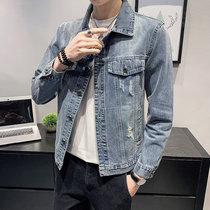 Denim coat men Korean version 2020 new spring mens coat casual cotton lapel jacket men D0302