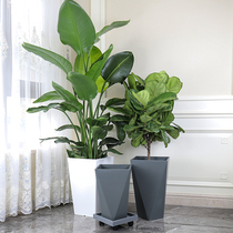 Nordic self-absorbent lazy plastic large flower pot paradise bird loose tailing sunflower large green plant special thickening 2021 New Basin