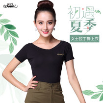 Dambao Lorean Dancing Morden Dance Female short sleeve practice Dance Suit National Standard Dance square Ballroom Dancing blouses Summer