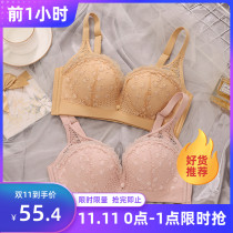 Small breasts must enter the Celebrity Underwear Female Xia small chest gathered without steel ring Lady bra on the anti-sagging not empty cup