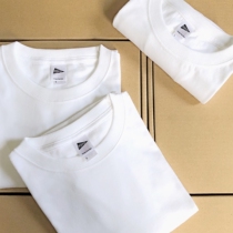 Megor (light pound) 230g white thin T-shirt base shirt men and women loose cotton round neck short sleeve