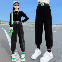 The girl's spring and autumn corduroy sweatpants 2022 are wearing the tide of pupils in children's pants