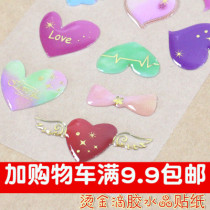 New Loving Stars Drip Glue Crystal Bronzed stickers 6 optional DIY album handbooks diary Decorative Sticker