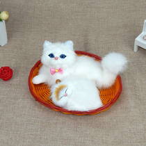 Kitty Gift Fake Kitty Model Emulation Cat Fur Suede Toy Swing Piece Emulation Small Kitty Paparazzi Animal Doll
