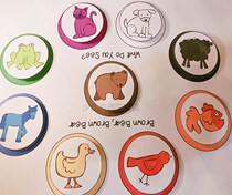 Brown Bear Brown Bear English picture book expansion flash card matching headwear game enlightenment teaching aids Liao Caixing recommended