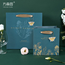 Fangsenyuan gift packaging bag green plant portable bag creative gift bag packaging butterfly light luxury style exquisite packaging bag