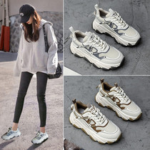 2020 spring new daddy shoes womens ins trendy shoes New thick soled sneakers lace womens casual shoes X0313