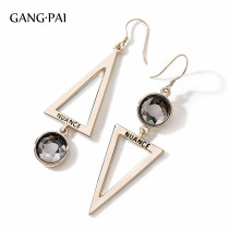 Silver Hook Asymmetrical Earrings Woman South Korea Long Style Temperament 2021 New Tide Ear Accessories Mesh Red Ear Clip Without Ear Clip