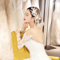 New Super fairy veil hat lace flower Bride wedding veil wedding photo photo White French headdress