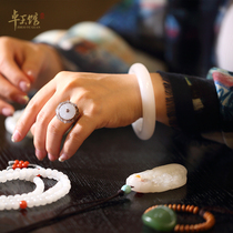 Zhuoyu Pavilion Xinjiang Hetian White Jade seed suet bracelet Su Gong master Li Zhuo private custom