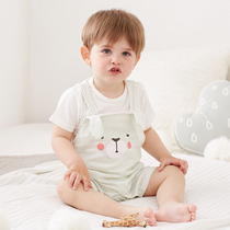 Baby Short Sleeve Conjoined Suit Pure Cotton Baby Summer Clothes Children T-shirt Children Half Sleeve 1 Boy Girl Summer Clothes