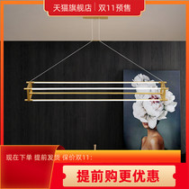 Long bar restaurant led chandelier 2021 New all copper design sense modern simple creative personality table chandelier