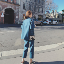 2021 Spring and Autumn new suit suit womens leisure Korean version of loose temperament English suit jacket two-piece tide