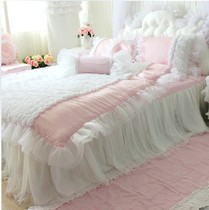 Spring New Princess Luxury Lace Flower Rose Bed Round Bed Bed Four-Piece Set Round Bed