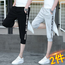 Teen Summer Slim Sweatpants Boys Capri pants High School Junior High School Students Tong Summer Casual Shorts Tide