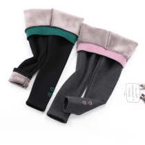 Girls punch pants in one body plus wool-thicker cotton children warm pants Han baby trousers in the autumn and winter mode
