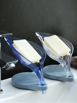 Drain soap box household creative leaf soap rack bathroom sucker soap box toilet soap rack