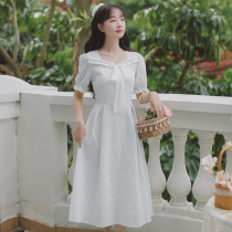 Gentle wind floral square collar dress women spring summer 2021 new summer temperament Super fairy dress thin