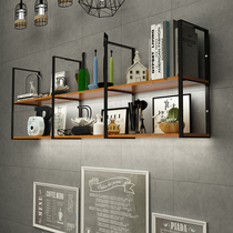 Solid wood shelf wall shelf wall shelf front desk hanging multi-layer shelf one-word partition storage decorative ceiling shelf