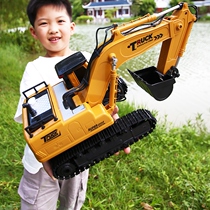  Childrens electric remote control excavator simulation alloy engineering charging large excavator hook boy toy car model