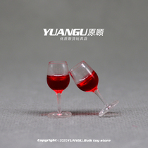 Miniature food play ob11 doll house simulation red wine cup play house scene props soldiers hand-made accessories model