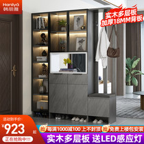 Screen solid wood Entry into the home Closed Cabinet Shoes Cabinet Integrated Decorative Cabinet Living-room Partition Cabinet Light Extravagant Modern Wine Cabinet Room Hall Cabinet