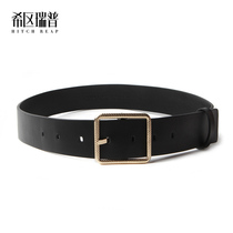 Hisan Rip retro ins double-sided first layer cowhide wide belt female Joker with skirt decoration leather waist seal