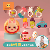 Baby tooth gum toy educational education early baby hand Ring Bell can bite 0-3-6 months of infant comfort can be boiled