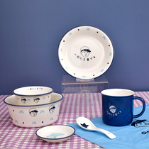 Dishes Dish Suit Home ceramic Girl Hearts Cute Bowls Net Red Noodles Bowl Soup Bowls One of the Delicate Cutlery Dishes