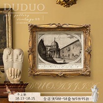 European Palace nostalgic carved decorative painting American light luxury retro living room bedroom mural building Restaurant hanging painting